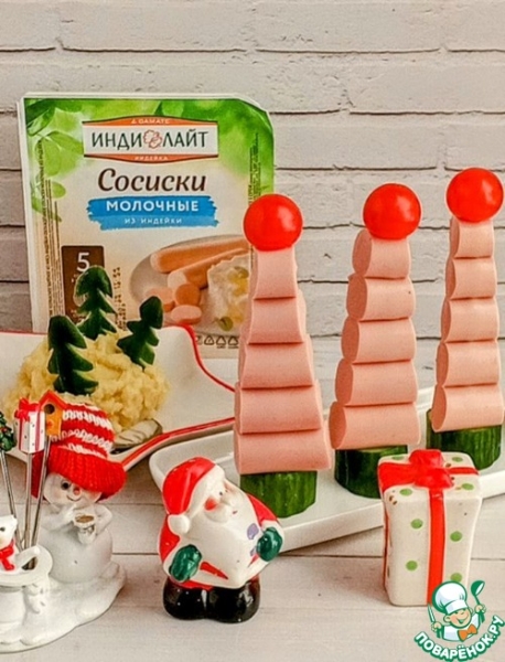 Ёлочки из сосисок